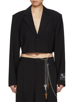 Main View - Click To Enlarge - ALEXANDERWANG - Chain Detail Cropped Blazer