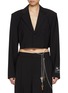 Main View - Click To Enlarge - ALEXANDERWANG - Chain Detail Cropped Blazer