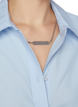  - ALEXANDERWANG - Nameplate Chain Detail Cotton Oversized Shirt