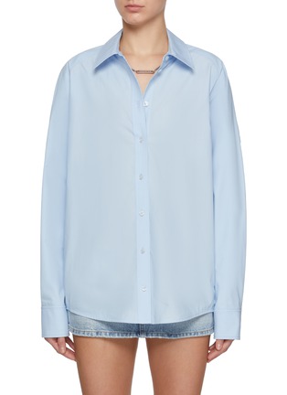 Main View - Click To Enlarge - ALEXANDERWANG - Nameplate Chain Detail Cotton Oversized Shirt