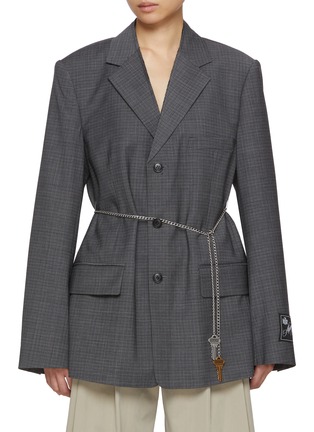 Main View - Click To Enlarge - ALEXANDERWANG - Chain Detail Single Breasted Blazer