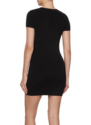 Back View - Click To Enlarge - ALEXANDERWANG - Nameplate Chain Detail Ribbed V-Neck Dress