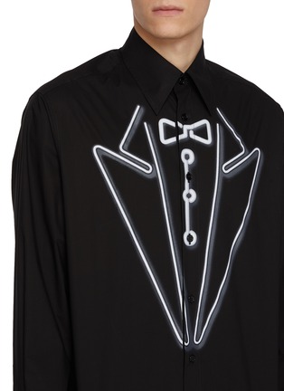  - MM6 MAISON MARGIELA - Tuxedo Front Print Cotton Shirt