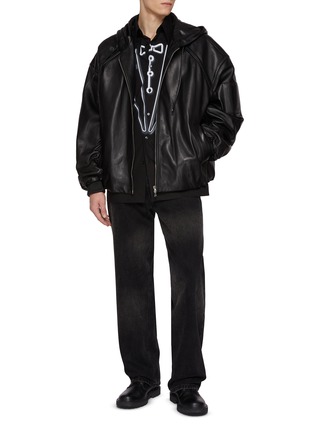 Figure View - Click To Enlarge - MM6 MAISON MARGIELA - Tuxedo Front Print Cotton Shirt