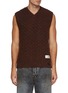 Main View - Click To Enlarge - MM6 MAISON MARGIELA - Distressed Square Knit Vest