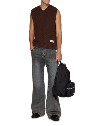 Figure View - Click To Enlarge - MM6 MAISON MARGIELA - Distressed Square Knit Vest