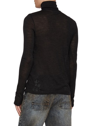 Back View - Click To Enlarge - MM6 MAISON MARGIELA - Printed Turtleneck Wool Top