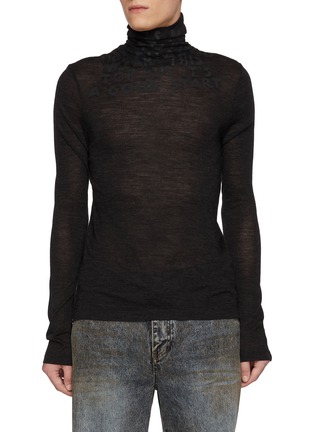 Main View - Click To Enlarge - MM6 MAISON MARGIELA - Printed Turtleneck Wool Top