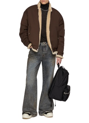 Figure View - Click To Enlarge - MM6 MAISON MARGIELA - Printed Turtleneck Wool Top