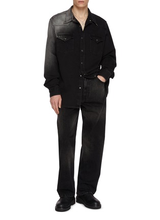 Figure View - Click To Enlarge - MM6 MAISON MARGIELA - Gradient Western Cotton Denim Shirt