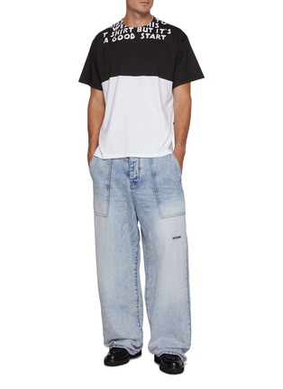 Figure View - Click To Enlarge - MM6 MAISON MARGIELA - Colour Block Printed Cotton T-Shirt