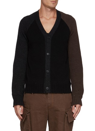 Main View - Click To Enlarge - MM6 MAISON MARGIELA - Distressed Raglan Sleeve Cardigan