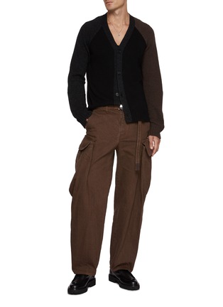 Figure View - Click To Enlarge - MM6 MAISON MARGIELA - Distressed Raglan Sleeve Cardigan