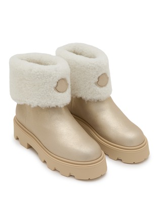 Detail View - Click To Enlarge - MONCLER - Aurea Shearling Mid Ankle Boots