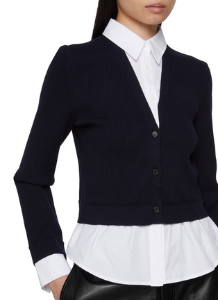  - JUUN.J - Layered Shirt Knit Cardigan Sweater