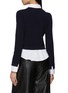 Back View - Click To Enlarge - JUUN.J - Layered Shirt Knit Cardigan Sweater