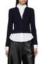 Main View - Click To Enlarge - JUUN.J - Layered Shirt Knit Cardigan Sweater