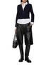 Figure View - Click To Enlarge - JUUN.J - Layered Shirt Knit Cardigan Sweater
