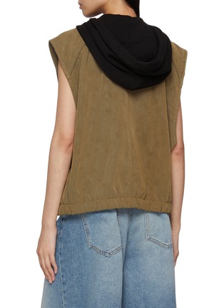 Back View - Click To Enlarge - JUUN.J - Essential Detachable Hood Layered Quilted Vest