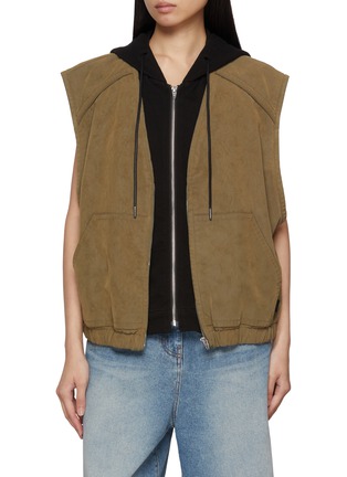 Main View - Click To Enlarge - JUUN.J - Essential Detachable Hood Layered Quilted Vest
