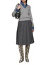 Figure View - Click To Enlarge - JUUN.J - Denim Shirt Collar Knit Sweater