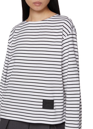  - JUUN.J - Long Sleeve Striped Cotton Top
