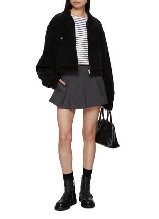Figure View - Click To Enlarge - JUUN.J - Long Sleeve Striped Cotton Top