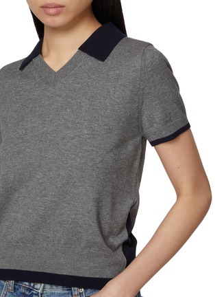  - JUUN.J - Layered Shirt Collar V-Neck Knit Sweater