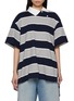 Main View - Click To Enlarge - JUUN.J - Big Striped Peplum Polo Shirt