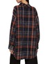 Back View - Click To Enlarge - JUUN.J - Off Shoulder Washed Chequered Shirt