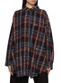 Main View - Click To Enlarge - JUUN.J - Off Shoulder Washed Chequered Shirt