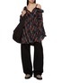 Figure View - Click To Enlarge - JUUN.J - Off Shoulder Washed Chequered Shirt