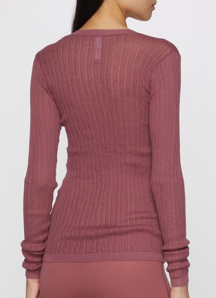 Front View - Click To Enlarge - SKIMS - Sheer Knit Long Sleeve Henley