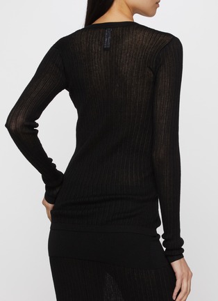 Front View - Click To Enlarge - SKIMS - Sheer Knit Long Sleeve Henley