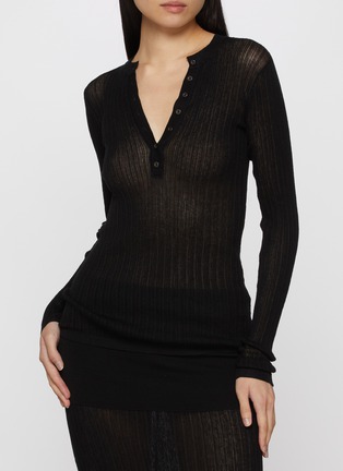 SKIMS | Sheer Knit Long Sleeve Henley | Women | Lane Crawford
