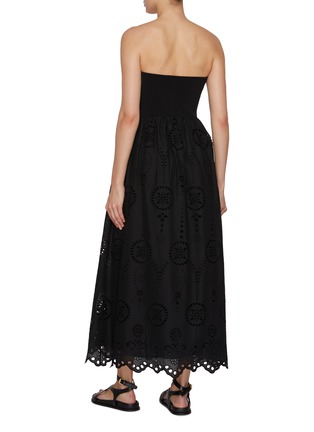 Back View - Click To Enlarge - MATTEAU - Strapless Broderie Anglaise Midi Dress