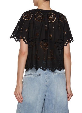 Back View - Click To Enlarge - MATTEAU - Broderie Anglaise Cotton Blouse