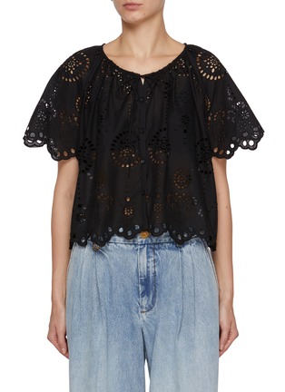 Main View - Click To Enlarge - MATTEAU - Broderie Anglaise Cotton Blouse