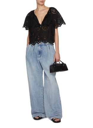 Figure View - Click To Enlarge - MATTEAU - Broderie Anglaise Cotton Blouse