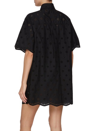 Back View - Click To Enlarge - MATTEAU - Broderie Anglaise Cotton Shirt Dress