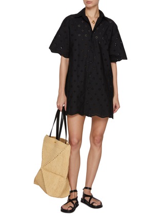 Figure View - Click To Enlarge - MATTEAU - Broderie Anglaise Cotton Shirt Dress