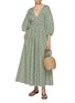 Figure View - Click To Enlarge - MATTEAU - Shirred Plunge Button Cotton Dress
