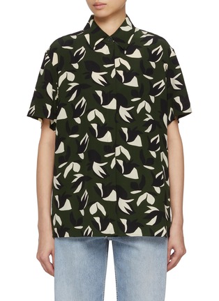 Main View - Click To Enlarge - MATTEAU - Short Sleeve Printed Silk Shirt