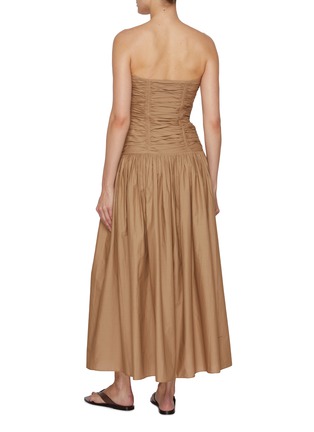 Back View - Click To Enlarge - MATTEAU - Strapless Drop Waist Cotton Dress