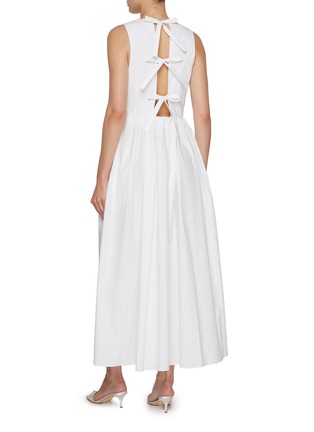 Back View - Click To Enlarge - MATTEAU - Tie Back Cotton Midi Dress