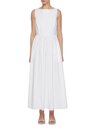 Main View - Click To Enlarge - MATTEAU - Tie Back Cotton Midi Dress