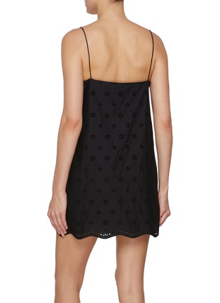Back View - Click To Enlarge - MATTEAU - Broderie Anglaise Cotton Mini Shift Dress