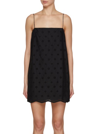 Main View - Click To Enlarge - MATTEAU - Broderie Anglaise Cotton Mini Shift Dress