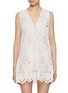 Main View - Click To Enlarge - MATTEAU - Broderie Anglaise V-Neck Cotton Mini Dress