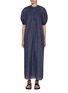 Main View - Click To Enlarge - MATTEAU - Gathered Yoke Cotton Silk Popover Dress